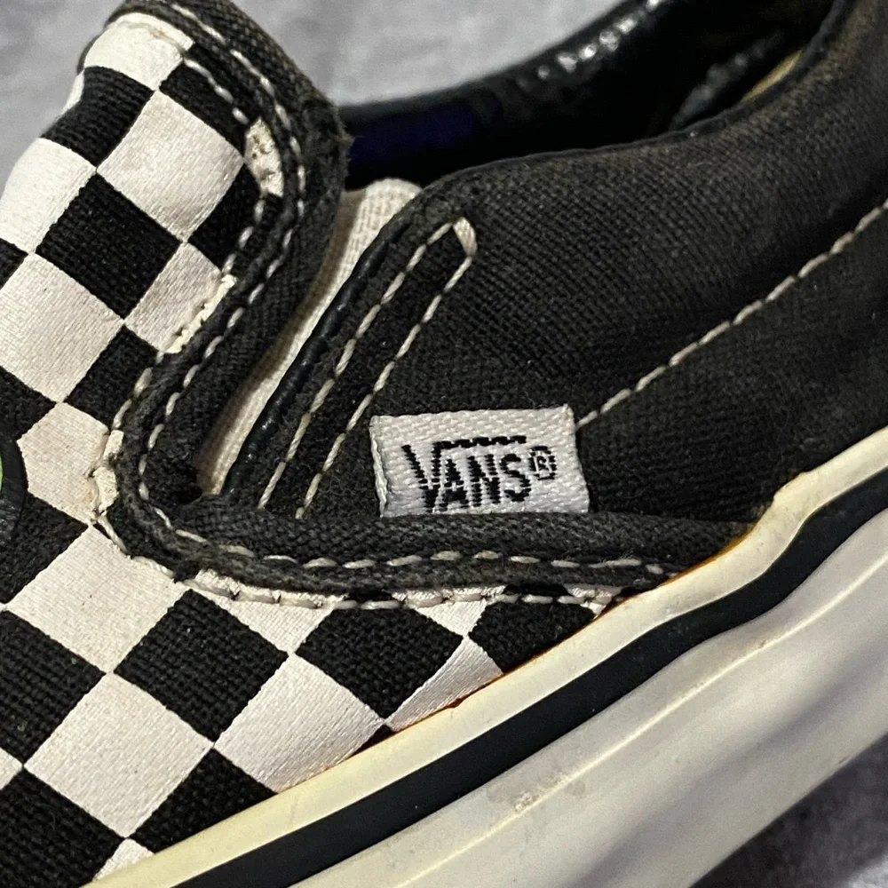 Vintage Vans Checkerboard Slip On Sneakers Toddler Size 6.5 Custom Snake Graphic
